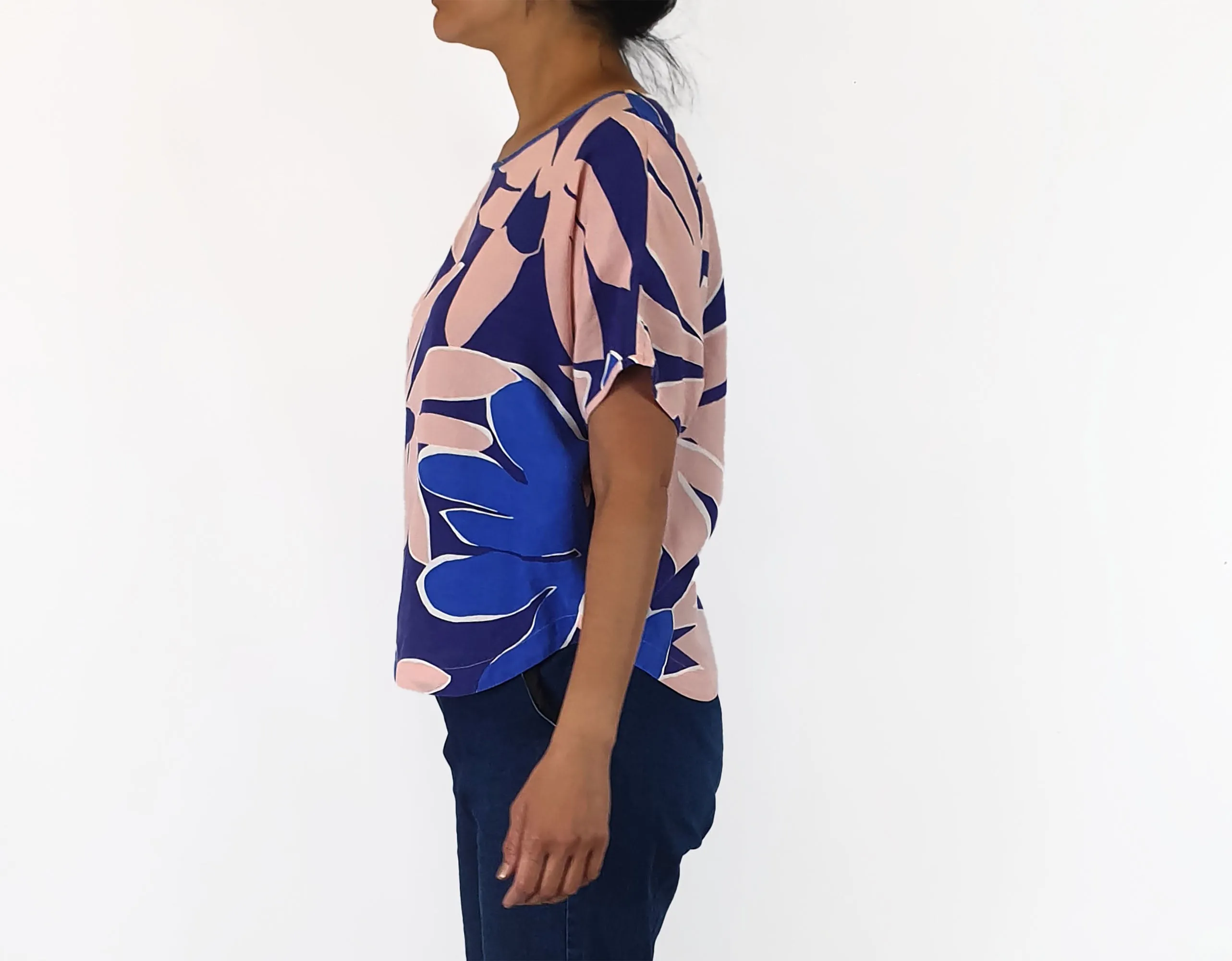 Gorman blue pink unique print top size 10