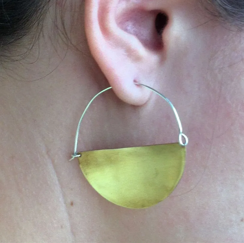 Hand-Made and Stylish - Half-Circle Crecent Hoop Earring - 0081