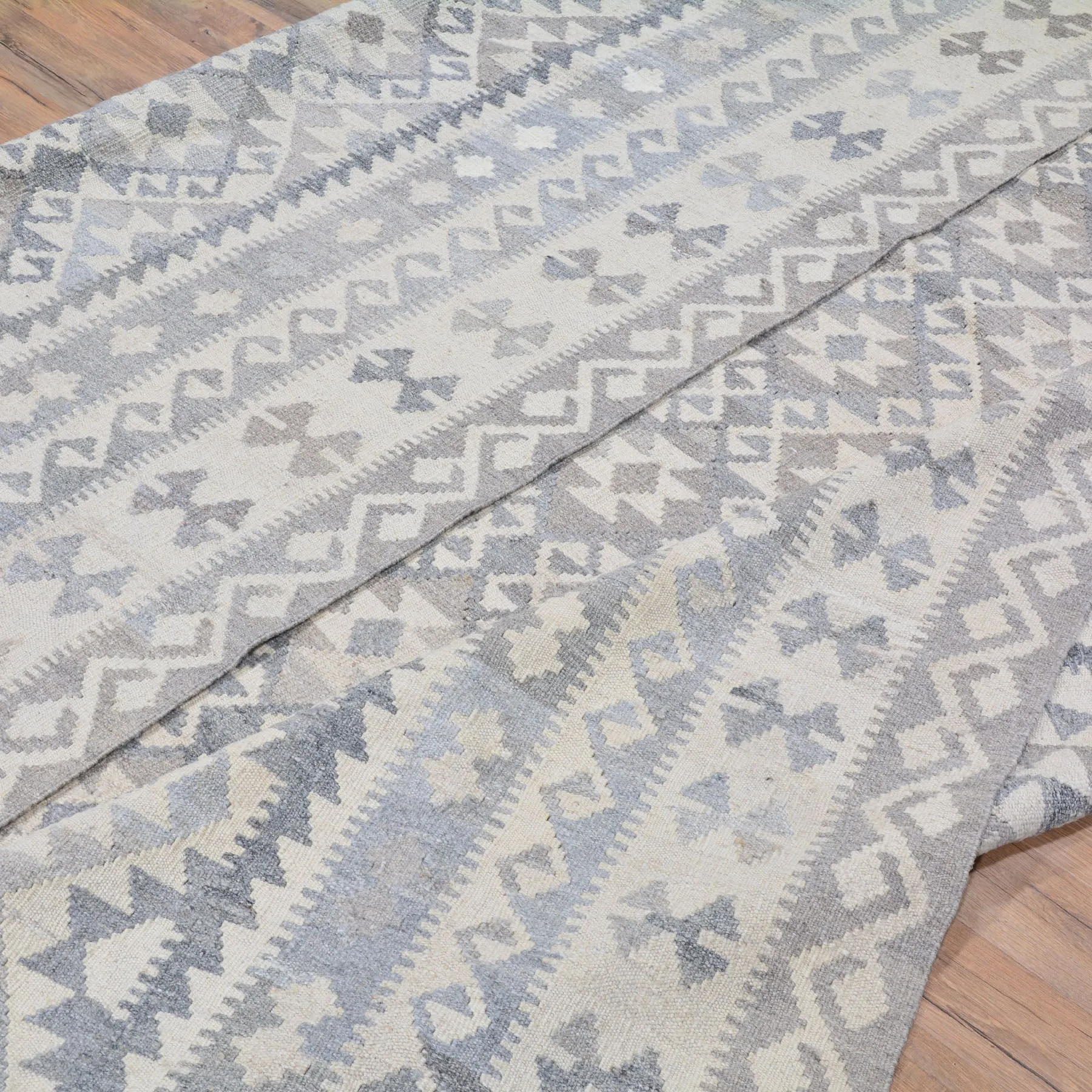 Hand-Woven Miamna Reversible Kilim Wool Afghan Rug (Size 8.9 X 11.4) Cwral-6765