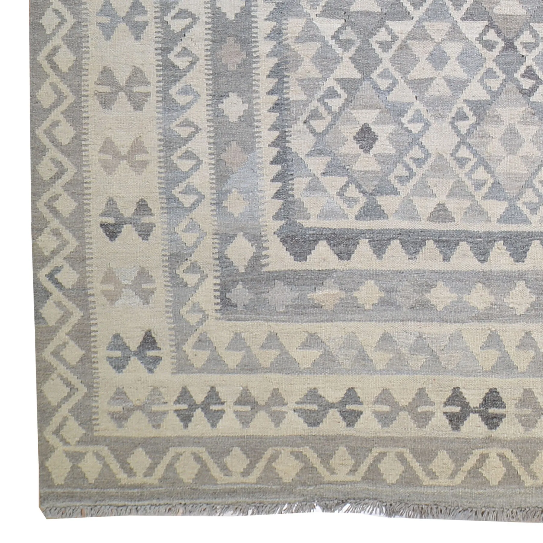 Hand-Woven Miamna Reversible Kilim Wool Afghan Rug (Size 8.9 X 11.4) Cwral-6765