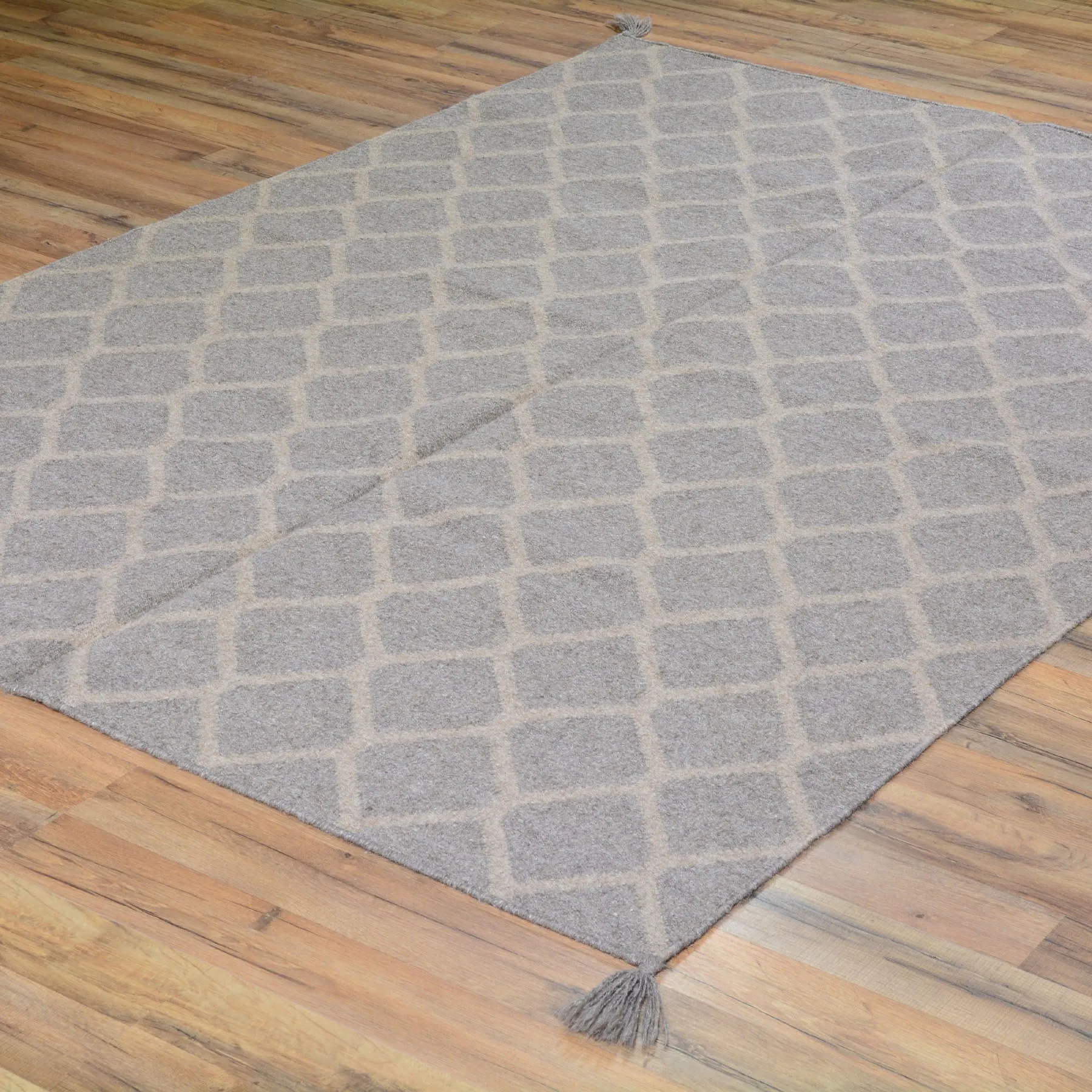 Hand-Woven Reversible Southwestern Design Kilim Wool Rug (Size 5.0 X 6.11) Brrsf-1356