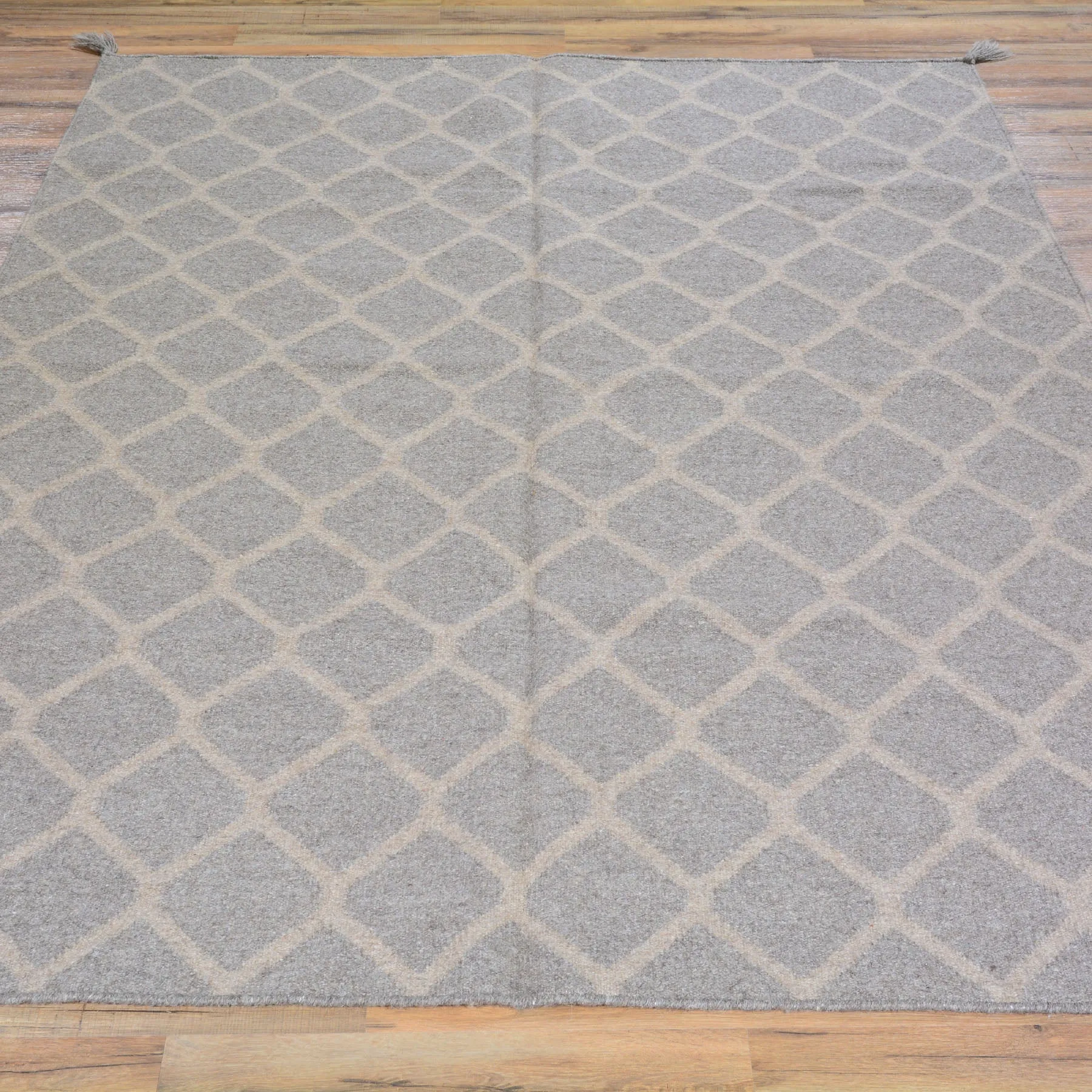 Hand-Woven Reversible Southwestern Design Kilim Wool Rug (Size 5.0 X 6.11) Brrsf-1356