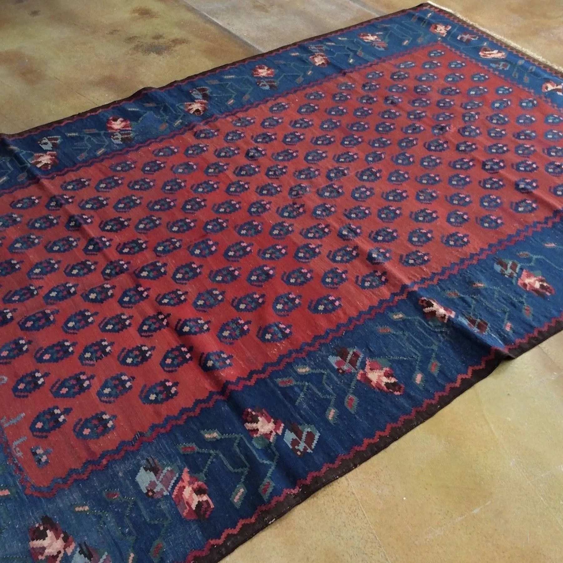 Hand-Woven Turkish Flatweave Kilim Handmade Wool Rug (Size 5.0 X 8.5) Brrsf-1386