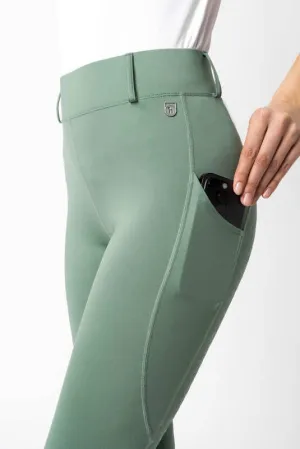 Horze Dea Ladies Full Grip Tights Sea Spray  Green