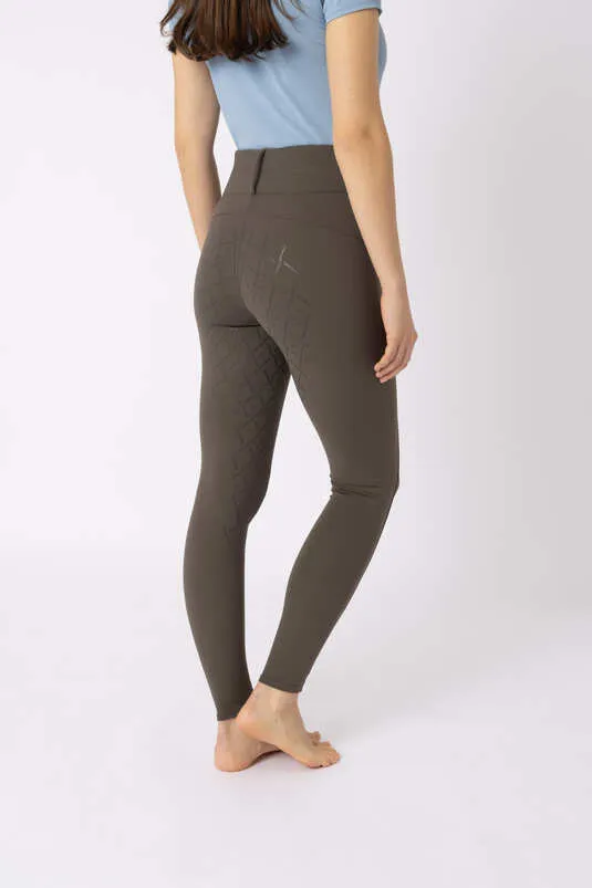 Horze Sophie Ladies High Waist FG Breeches Tarmac Brown