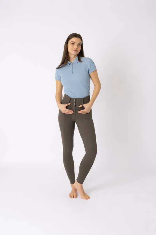 Horze Sophie Ladies High Waist FG Breeches Tarmac Brown