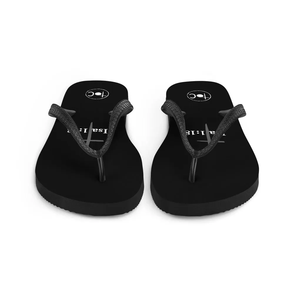 Isa 1:18 Light Gray Cross Flip-Flops