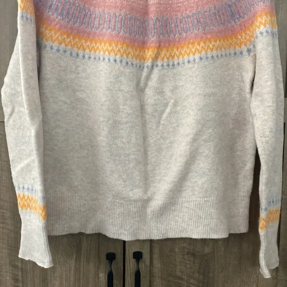 J. Crew FairIsle Yoke Rollneck Supersoft Yarn Womens Pullover Sweater Size Large