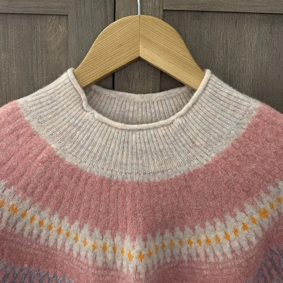 J. Crew FairIsle Yoke Rollneck Supersoft Yarn Womens Pullover Sweater Size Large