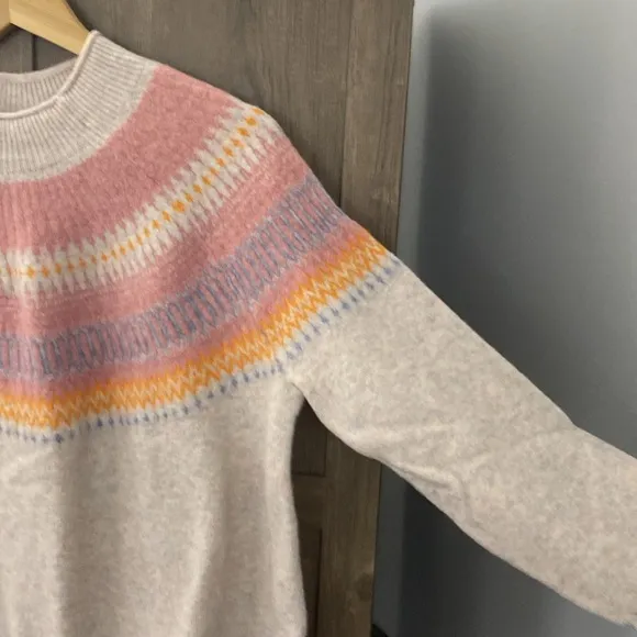 J. Crew FairIsle Yoke Rollneck Supersoft Yarn Womens Pullover Sweater Size Large