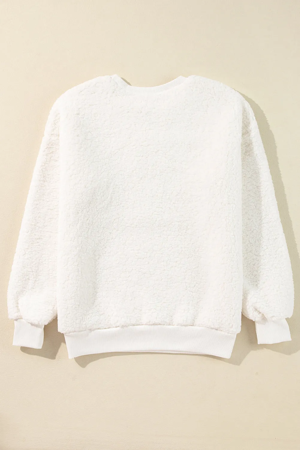 KaleaBoutique Christmas MERRY & Bright Chenille Graphic Sherpa Sweatshirt