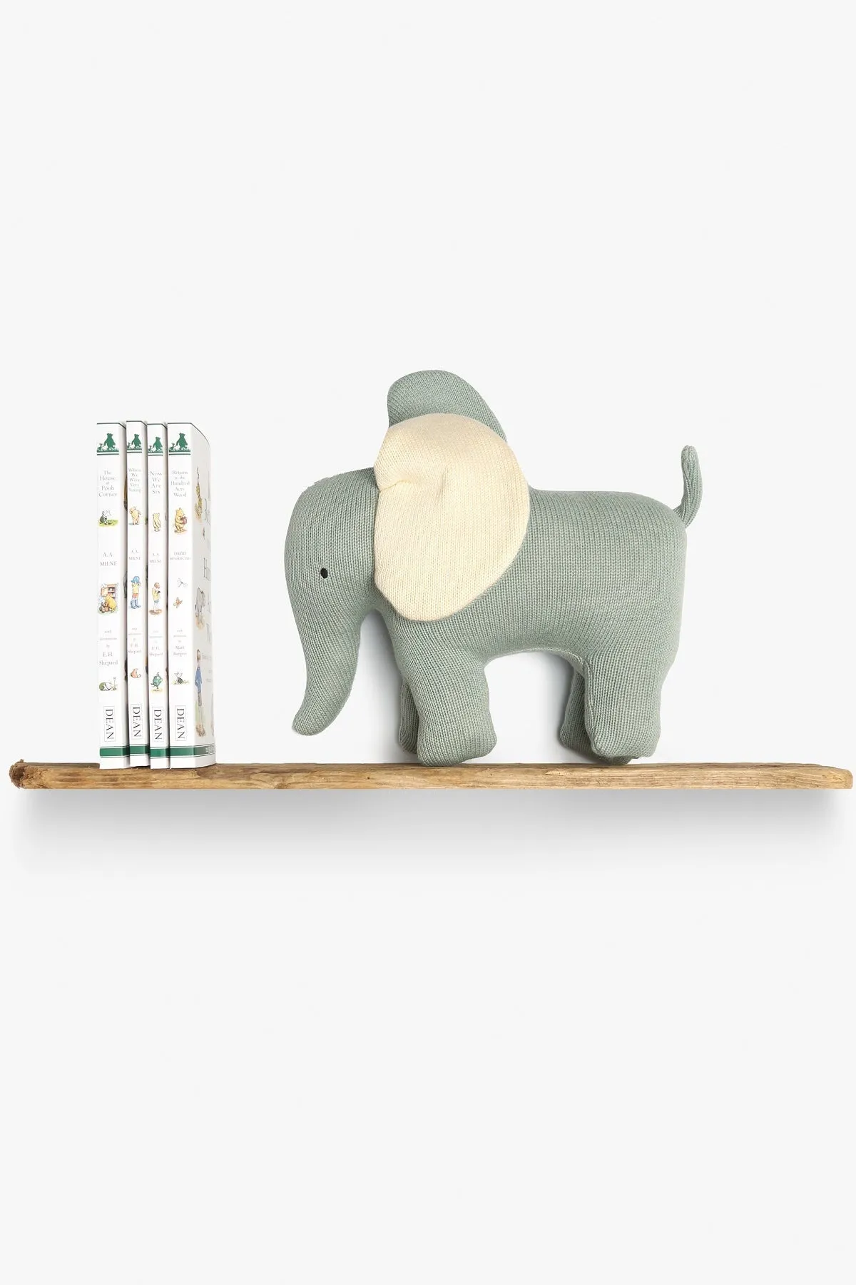 Knitted Organic Cotton Small Teal Elephant Baby Scandi Toy