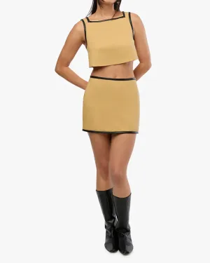 Leather Trim Crop Top & Leather Trim Mini Skirt by We Wore What