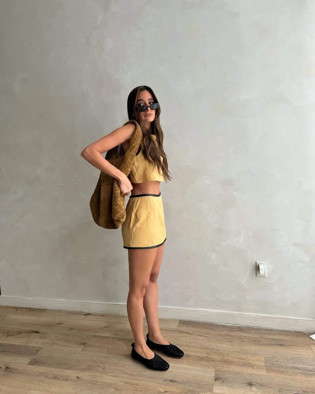 Leather Trim Crop Top & Leather Trim Mini Skirt by We Wore What