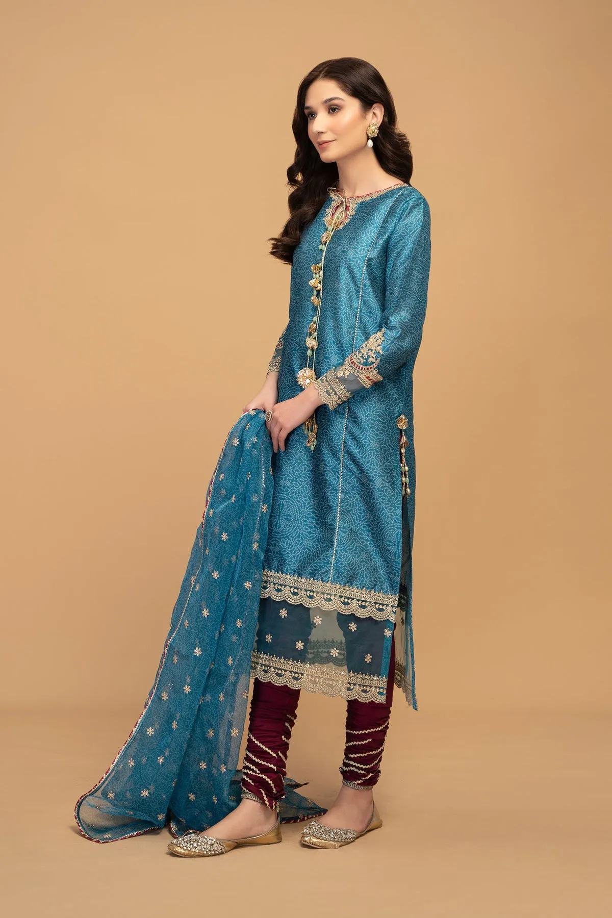 Maria B Sea Green Traditional Pakistani Kameez Salwar Suit Party Wear