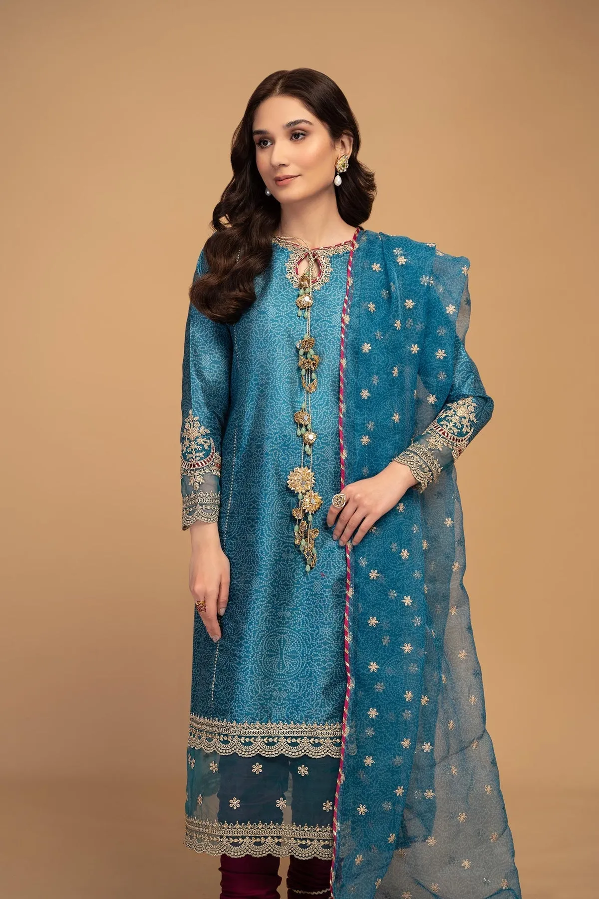 Maria B Sea Green Traditional Pakistani Kameez Salwar Suit Party Wear