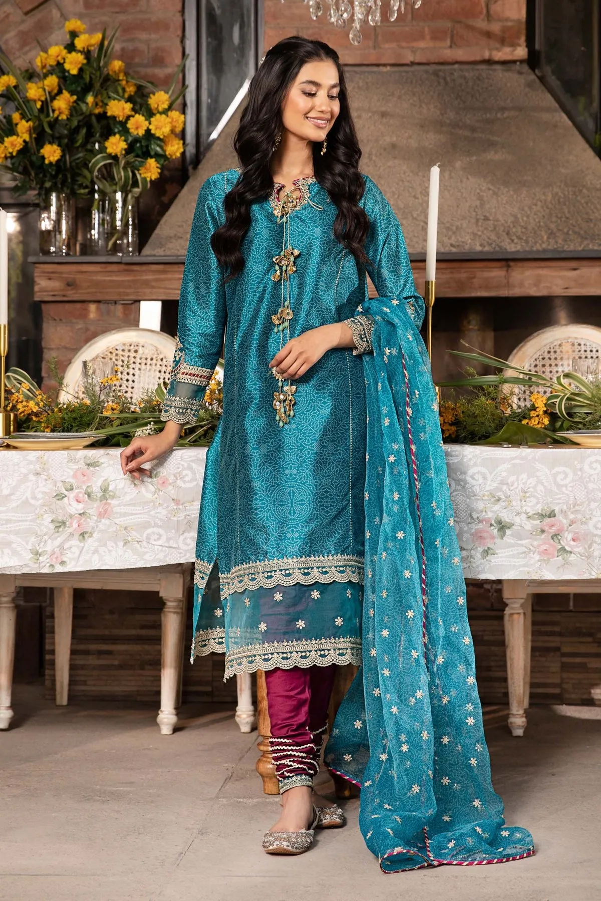 Maria B Sea Green Traditional Pakistani Kameez Salwar Suit Party Wear