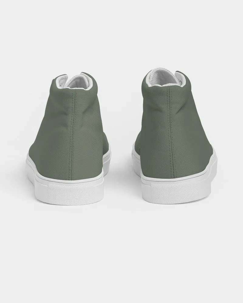 Medium Dark Warm Green Women's High-top Canvas Sneakers | Women's | Medium Dark Pale Pastel Warm Green | C15M0Y30K60