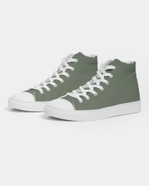 Medium Dark Warm Green Women's High-top Canvas Sneakers | Women's | Medium Dark Pale Pastel Warm Green | C15M0Y30K60