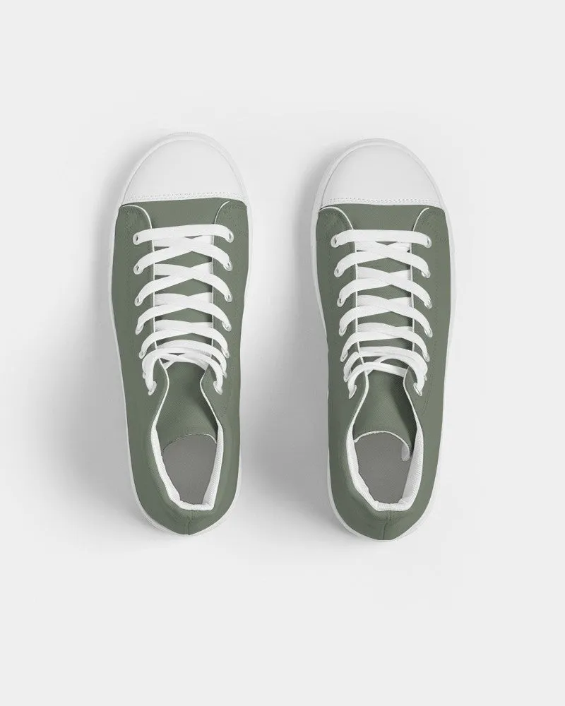 Medium Dark Warm Green Women's High-top Canvas Sneakers | Women's | Medium Dark Pale Pastel Warm Green | C15M0Y30K60