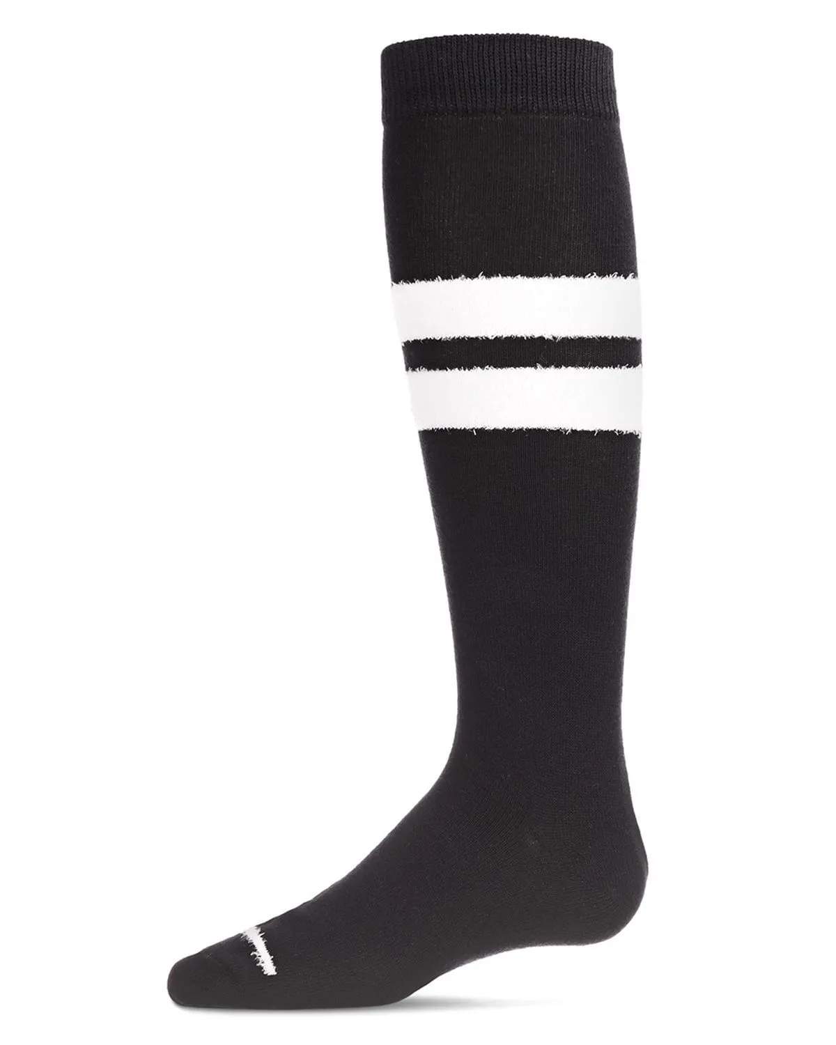 Memoi Fuzzy Stripe Cotton Blend Knee High Socks - Mkf-7106