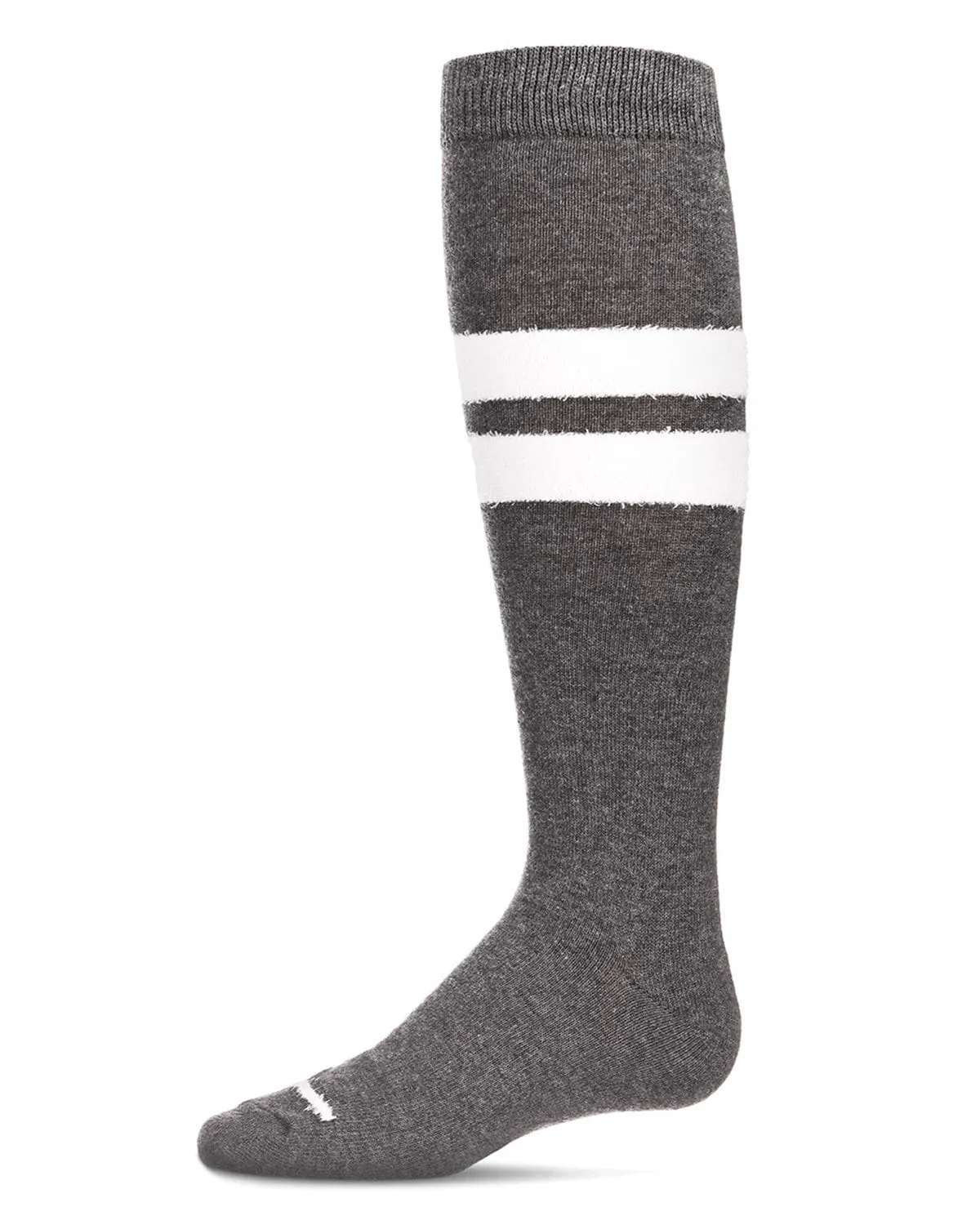 Memoi Fuzzy Stripe Cotton Blend Knee High Socks - Mkf-7106