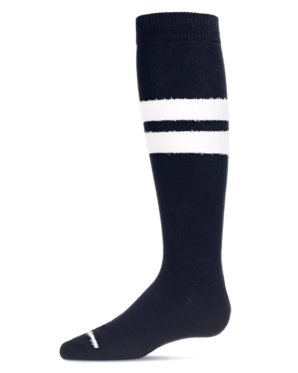Memoi Fuzzy Stripe Cotton Blend Knee High Socks - Mkf-7106