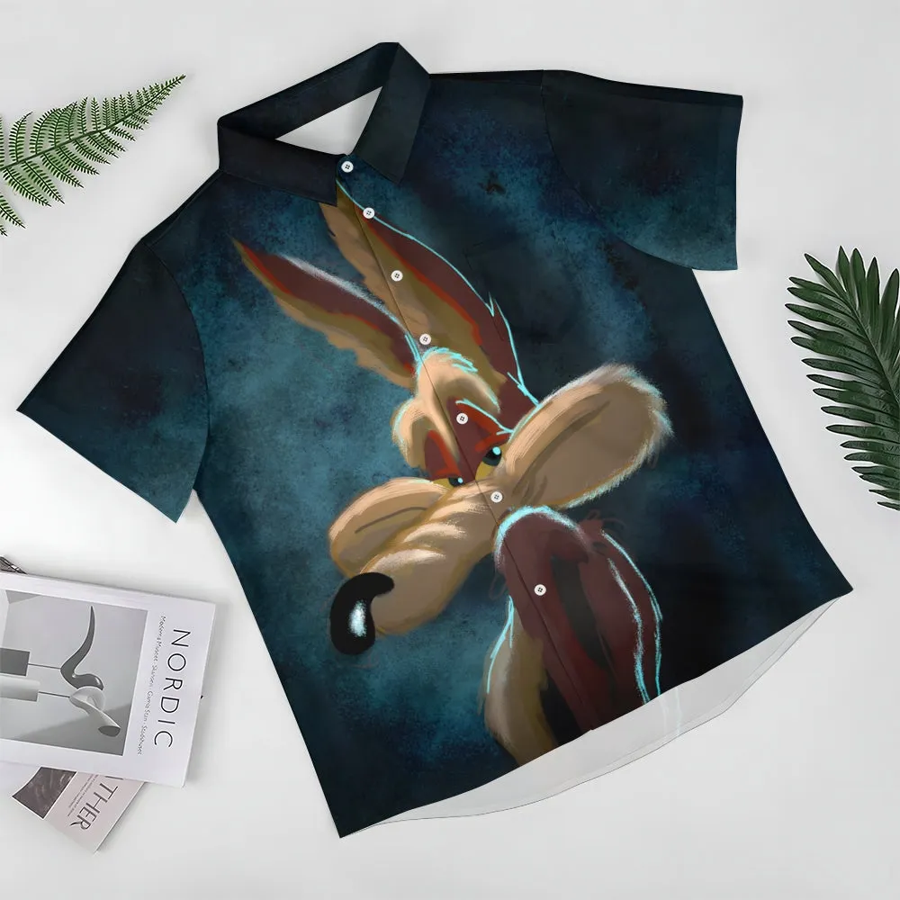 Men's Classic Retro Cartoon Print Short Sleeve Shirt 2407001906