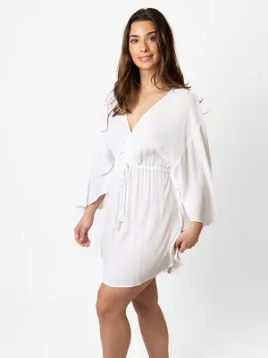 Miami Cinch Front Kaftan In White