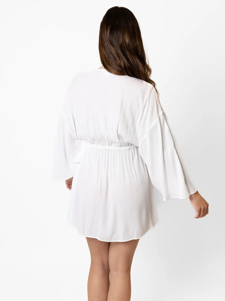 Miami Cinch Front Kaftan In White