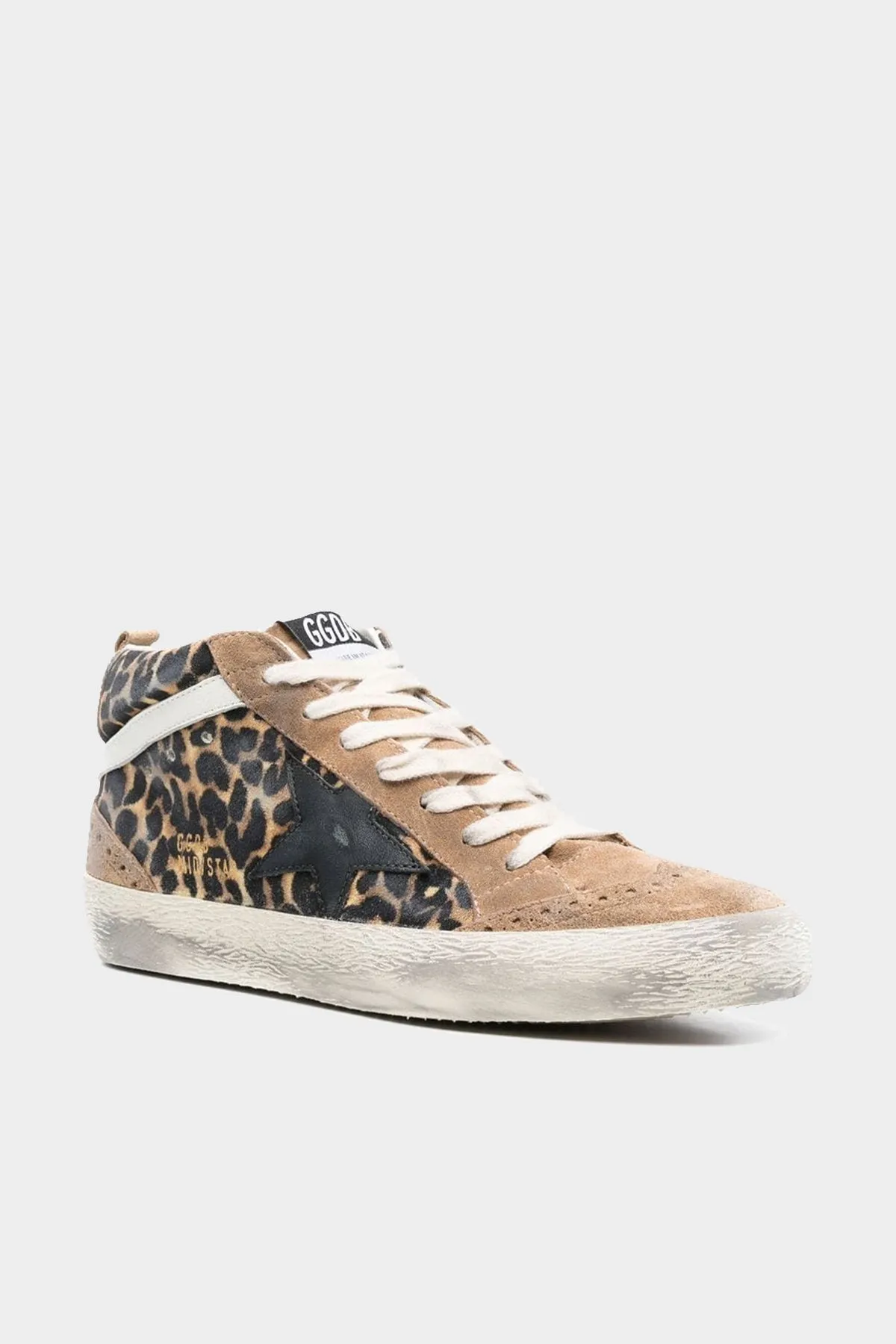 Mid-Star Leopard Suede Leather Sneaker