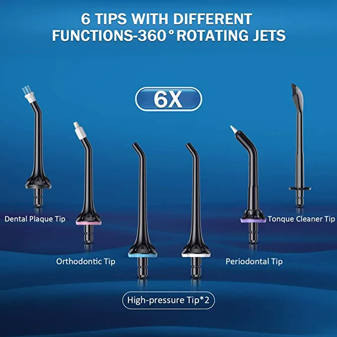 Ne win box! Cordless Portable Water Flosser with 3 Modes, 6 jets! Waterproof & rechargeable!