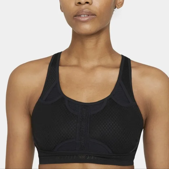 NWT Nike Black Swoosh Ultrabreathe Sports Bra XXL