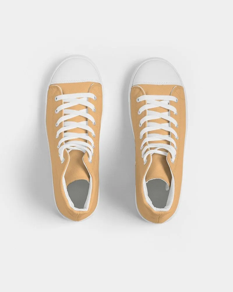Pastel Orange Women's High-top Canvas Sneakers | Women's | Bright Pastel Orange | C0M30Y60K0