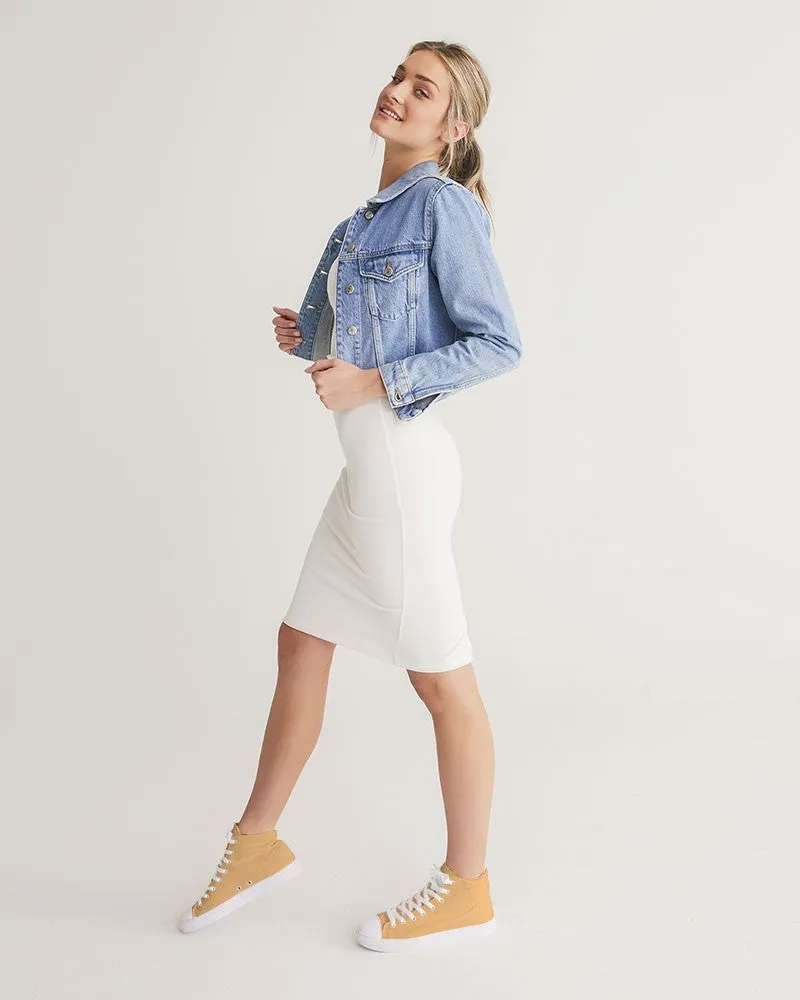 Pastel Orange Women's High-top Canvas Sneakers | Women's | Bright Pastel Orange | C0M30Y60K0