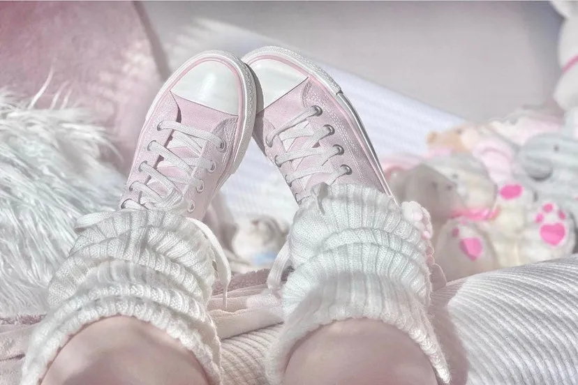 Pink cat claw canvas shoes yc22358