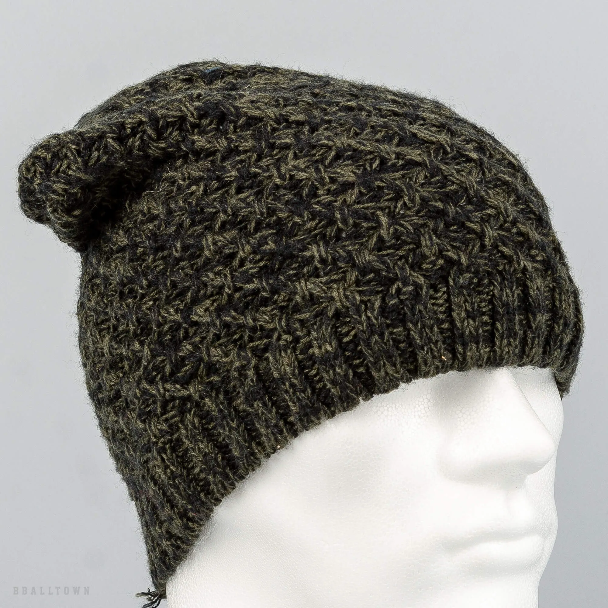Pletená zimná čiapka MZ72 AC Happy knit beanie TW kaki/čierna