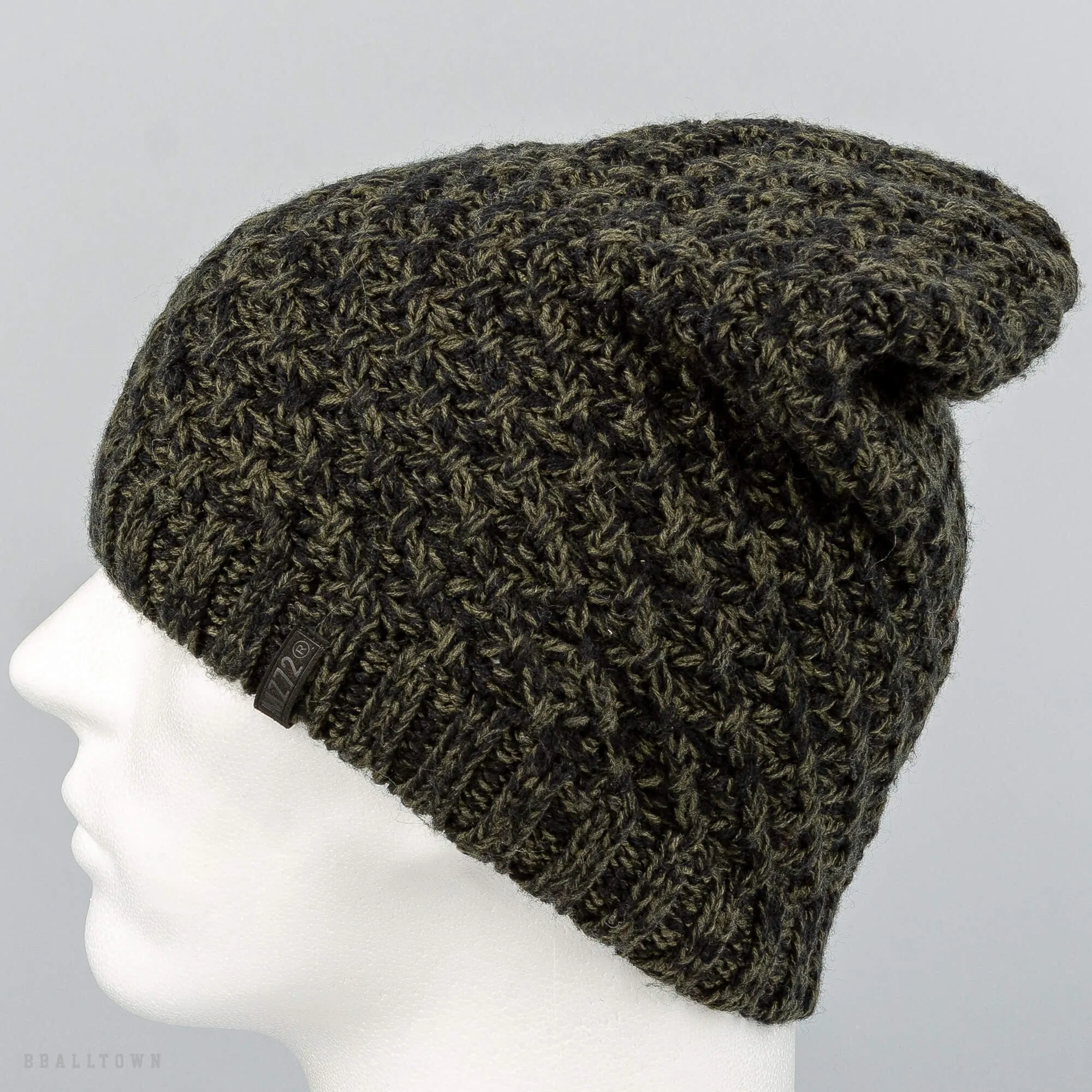 Pletená zimná čiapka MZ72 AC Happy knit beanie TW kaki/čierna