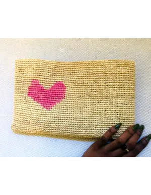 Pochette Coeur Heart Woven Bag