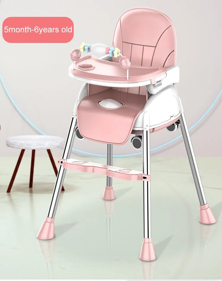 Portable Folding Baby Dining High Chair/Trona Bebé Children Feeding Chair Toddler Booster Seat  Kids Food Eating Chair Baby Seat