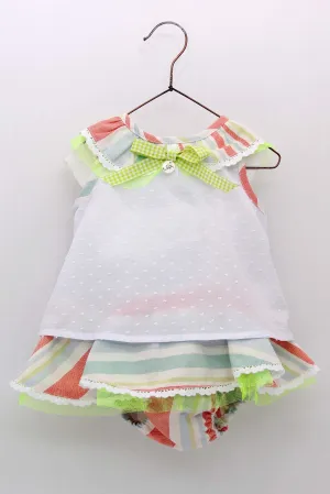 "Calypso" Multicoloured Stripe Blouse & Skirt