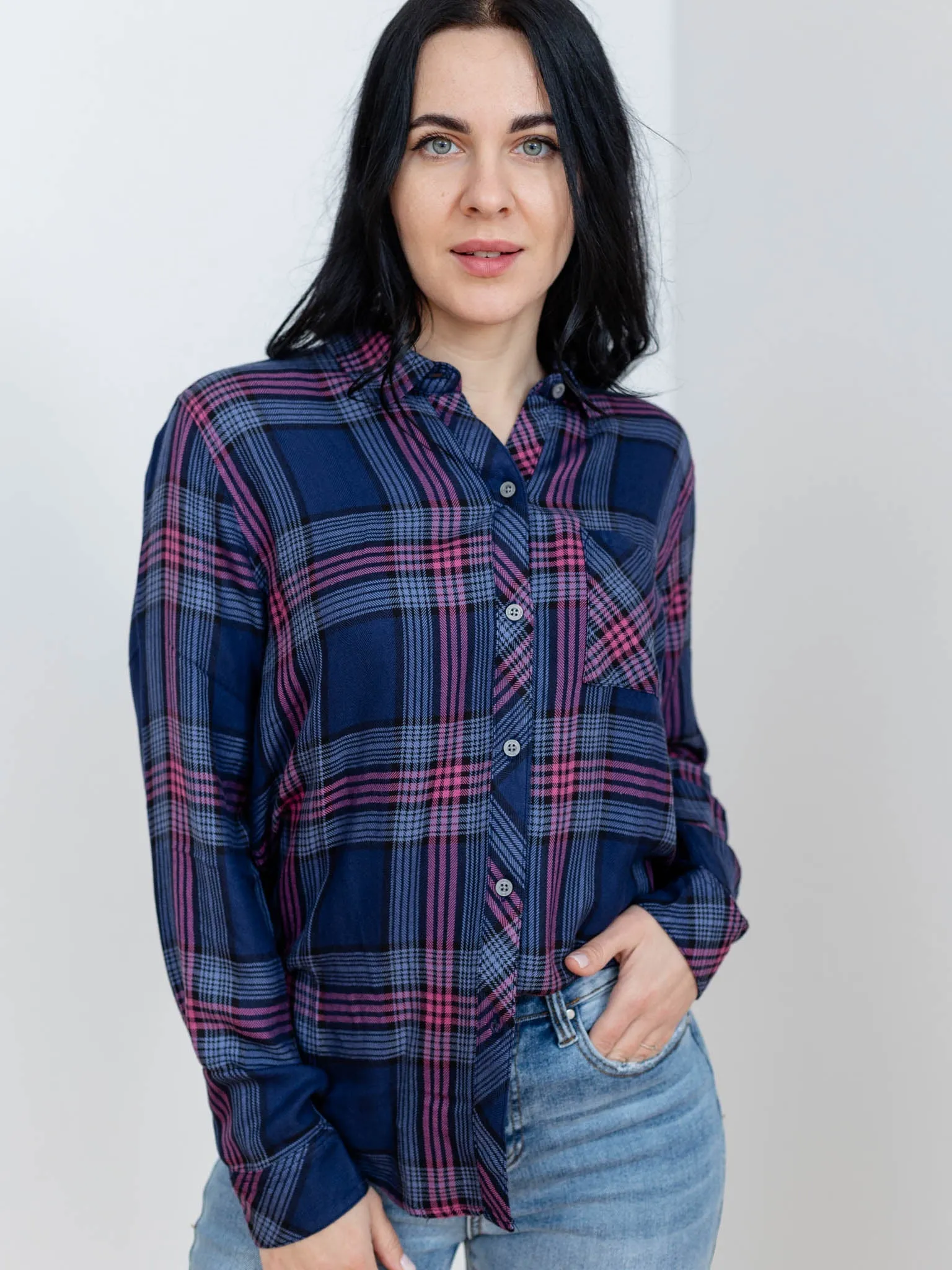 Rails Navy Rose Astor Hunter Shirt