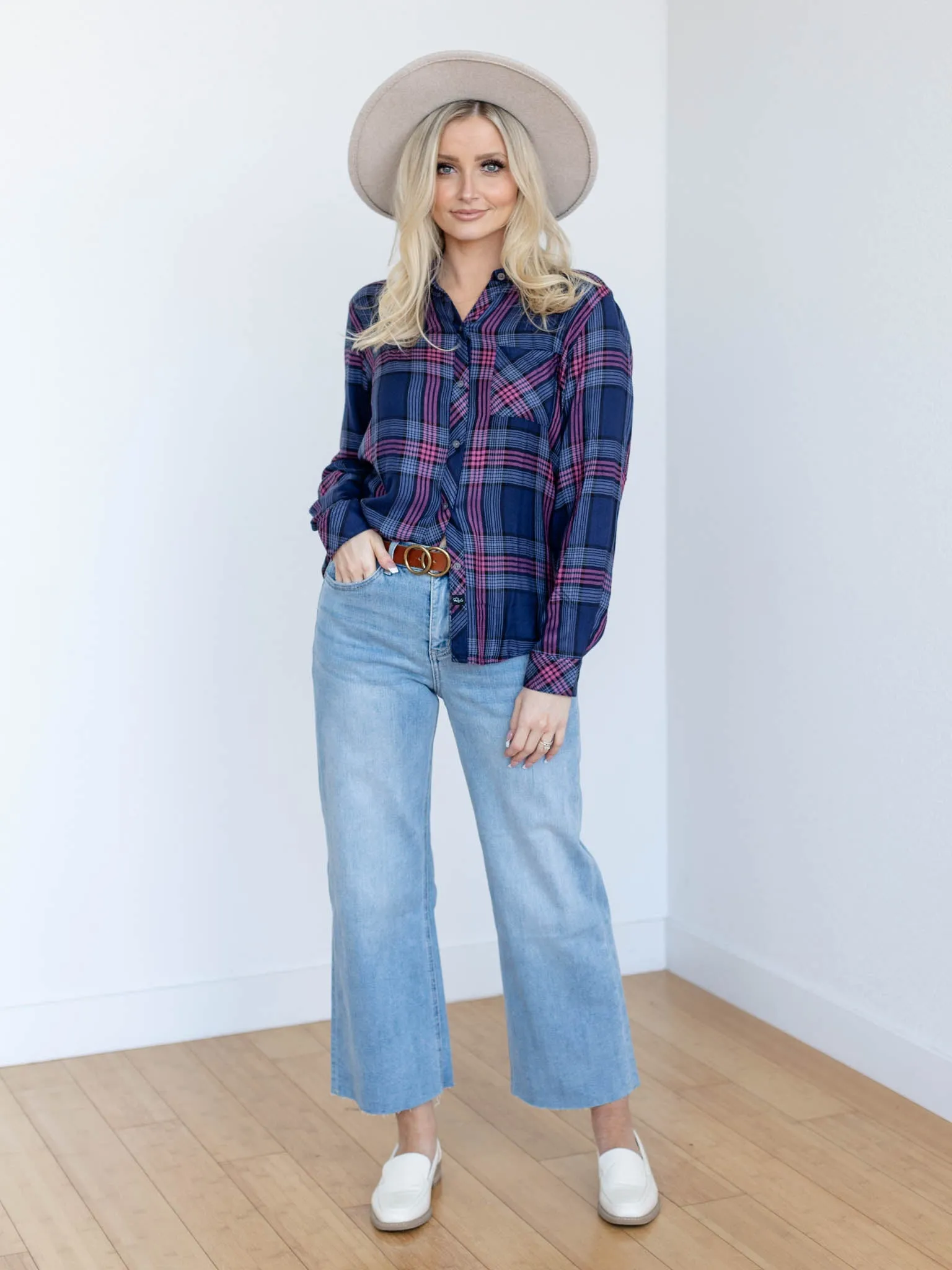 Rails Navy Rose Astor Hunter Shirt