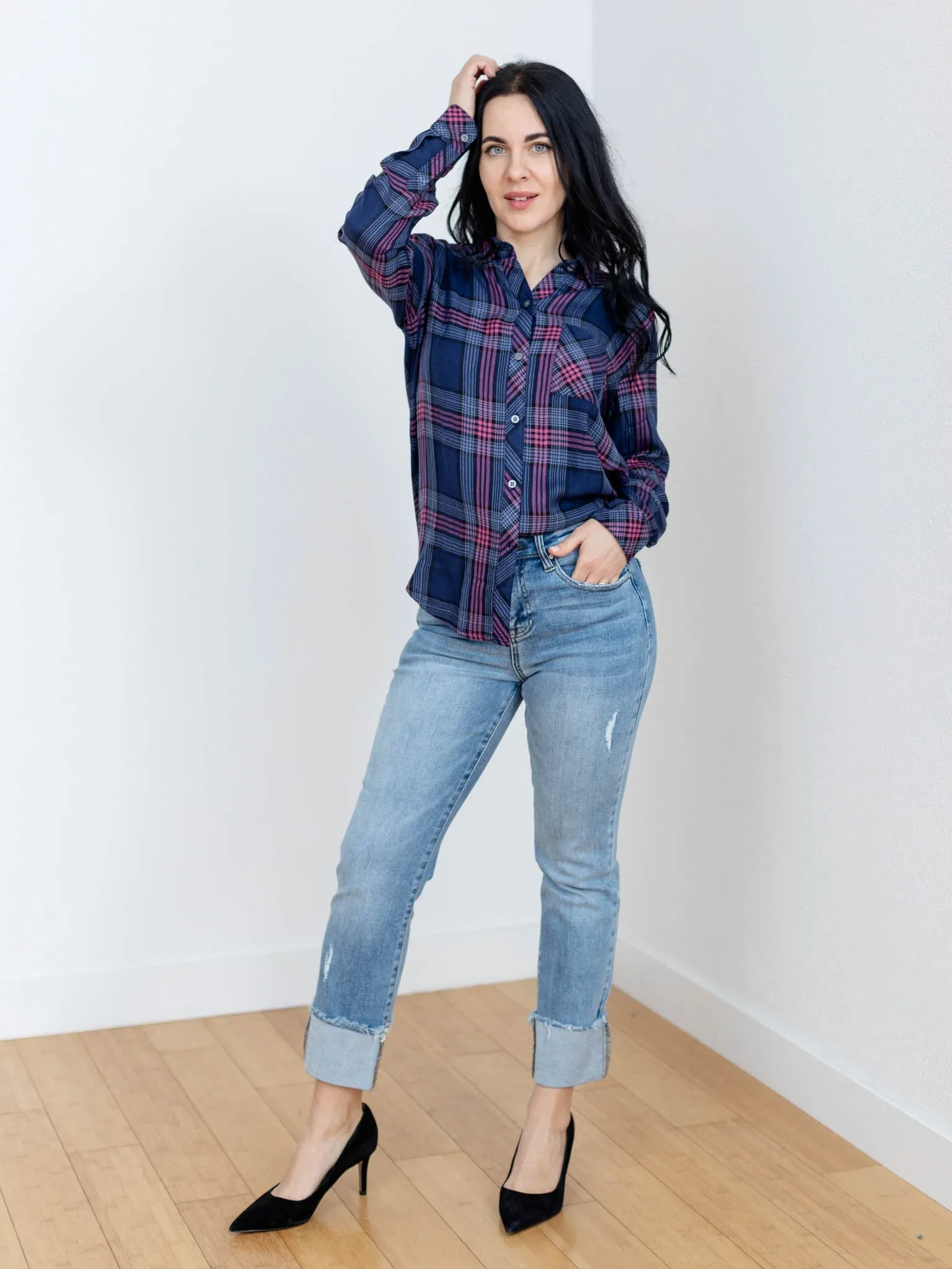 Rails Navy Rose Astor Hunter Shirt