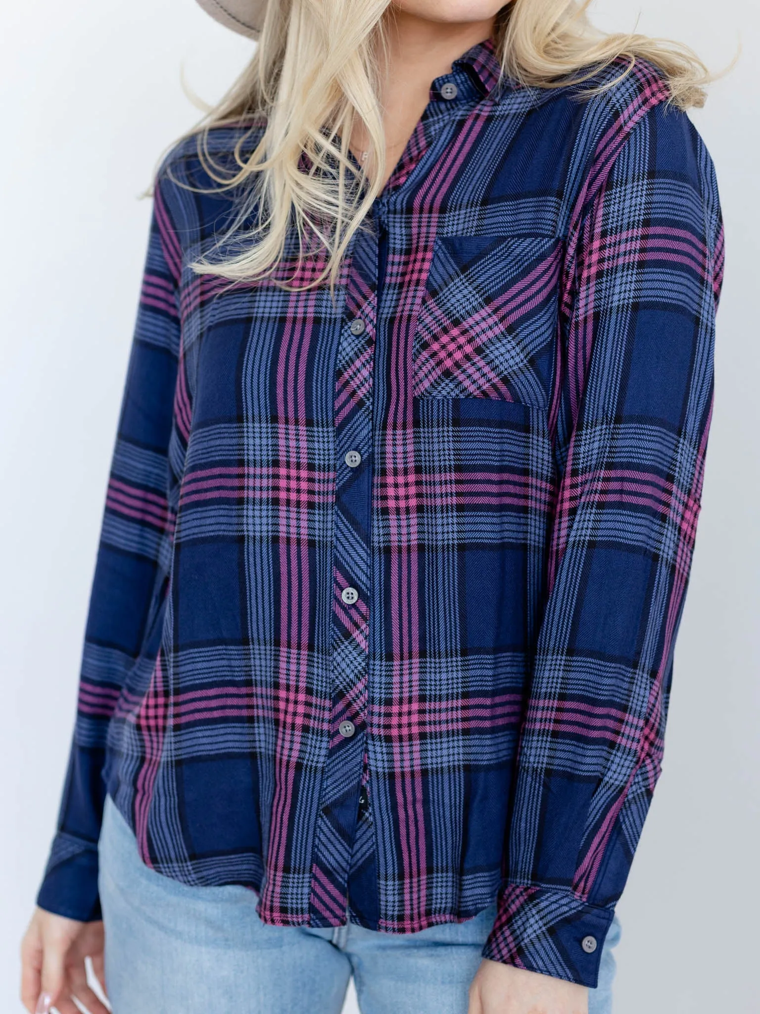 Rails Navy Rose Astor Hunter Shirt