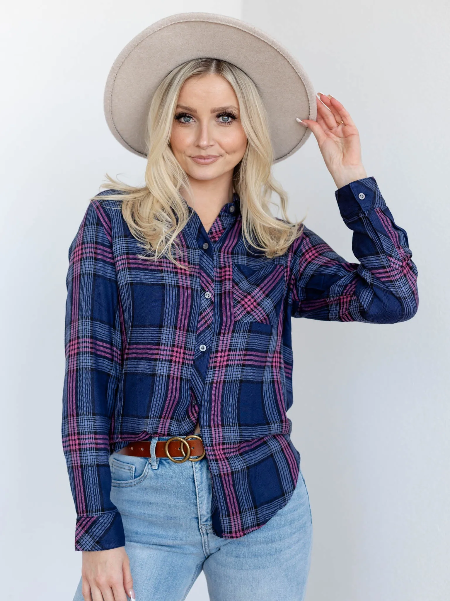 Rails Navy Rose Astor Hunter Shirt