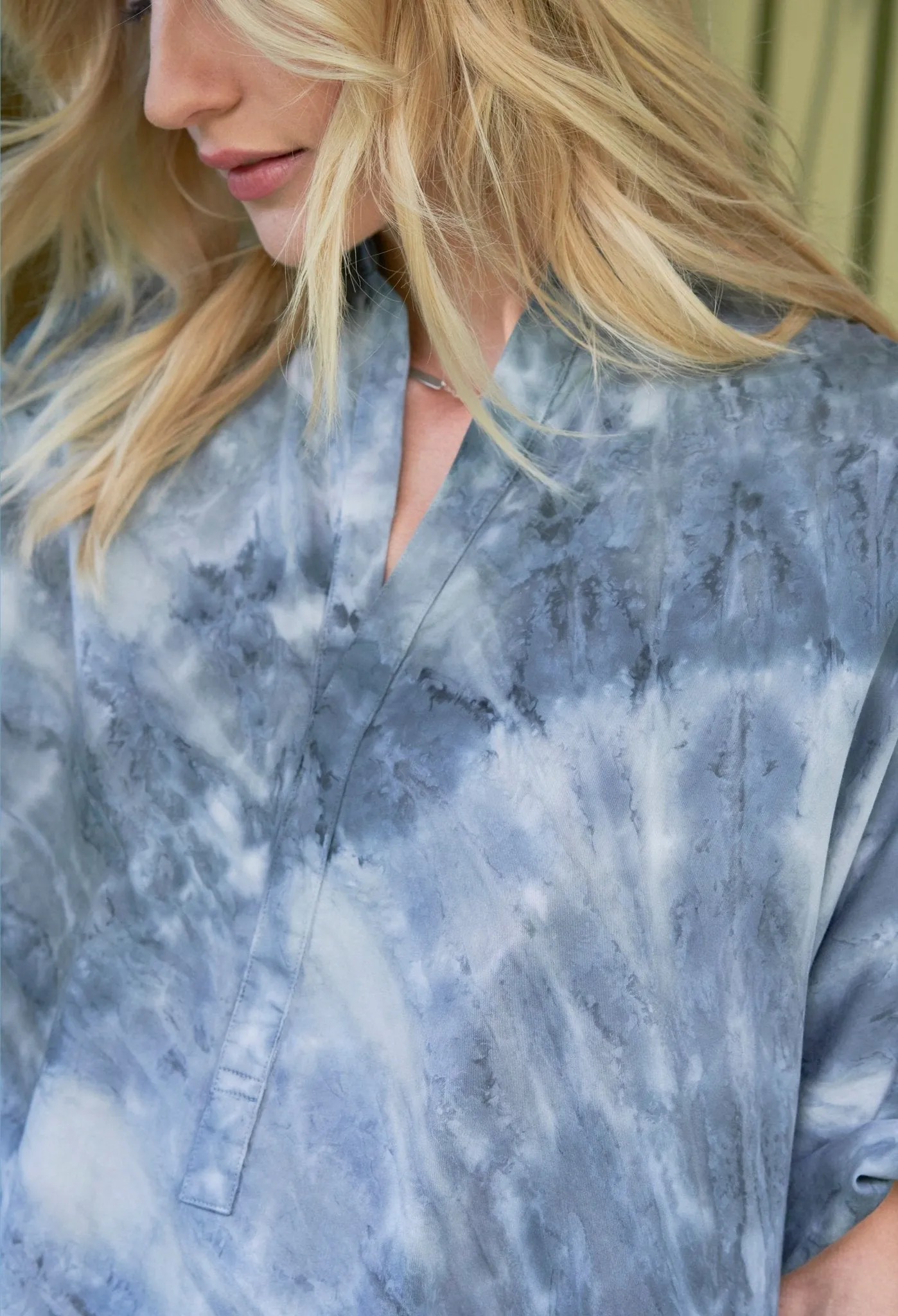 re:hOMe - Moon Glow Blue Grey Cotton Long Easy Dress