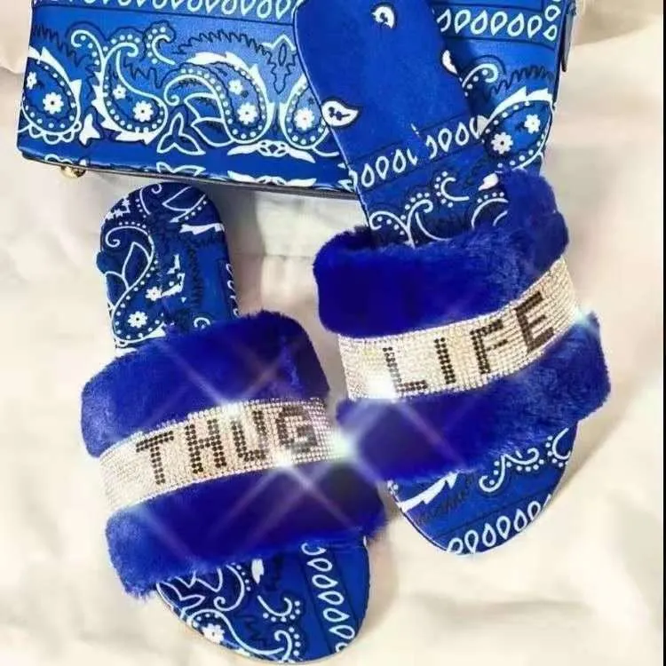 Rhinestone alphabet slippers