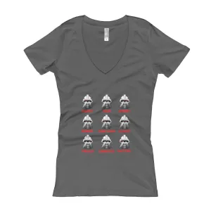 Robot Moods Emotion Chart Fitted V-Neck T-Shirt