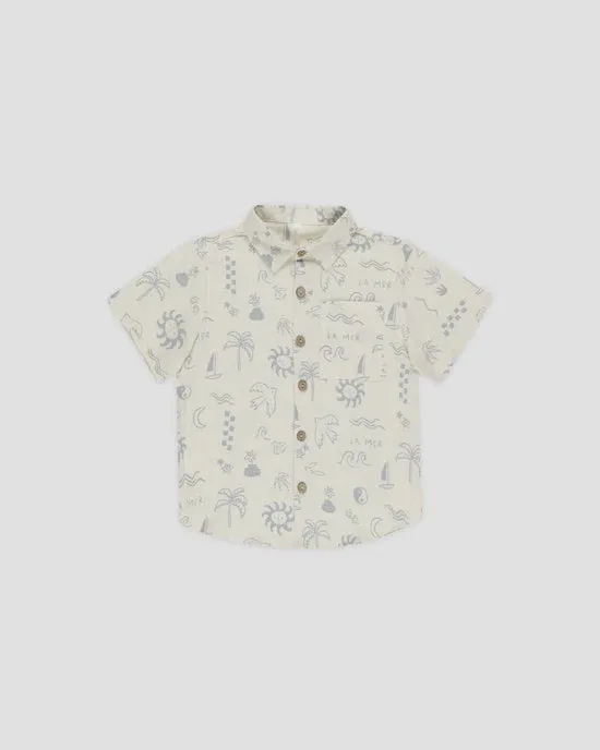 Rylee & Cru - Collared Short Sleeve Shirt - Mediterranean
